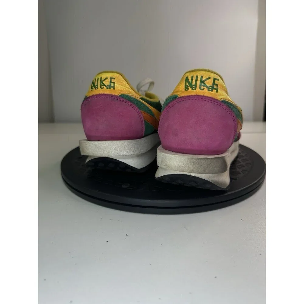 Nike Sacai LD Waffle Shoes Mens 8 Pink Green Mesh Suede Retro BV0073-301